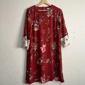 J. Jill W Potry Bb Floral Dress 3/4 Sleeve Casual Boho Women’s Size XSmall EUC